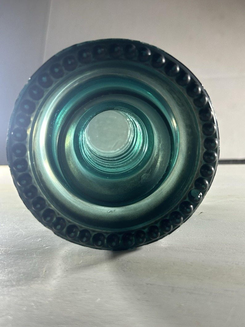 Antique Hemingray No. 20 Deep Green Swirl Insulator Chunky Form Hand-Poured Bubbles Swirl Variations image 4