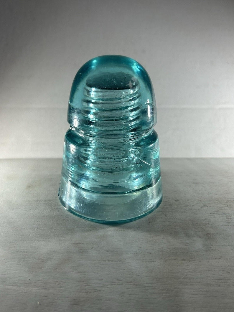Antique Brookfield CD 145 Ice Blue Insulator Great Clarity Light Aqua Tone 4 Inch c.1895-1915 image 1