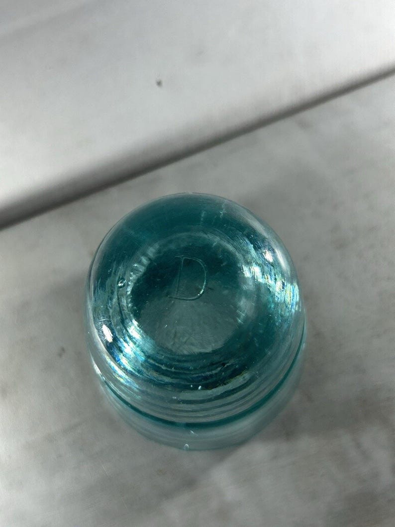 Antique Brookfield CD 145 Ice Blue Insulator Great Clarity Light Aqua Tone 4 Inch c.1895-1915 image 7