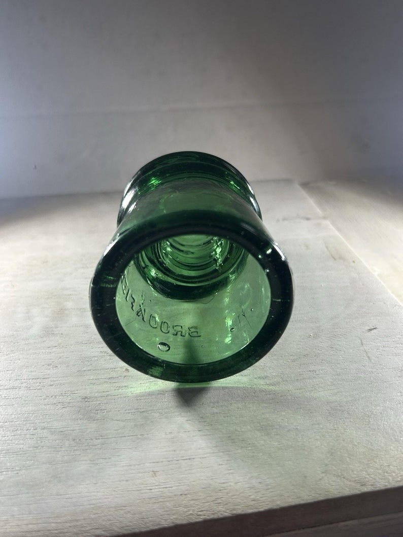 Antique Brookfield CD 145 Emerald Green Insulator Heavy Bold Bubbling Color Gem-Like 1900s image 7