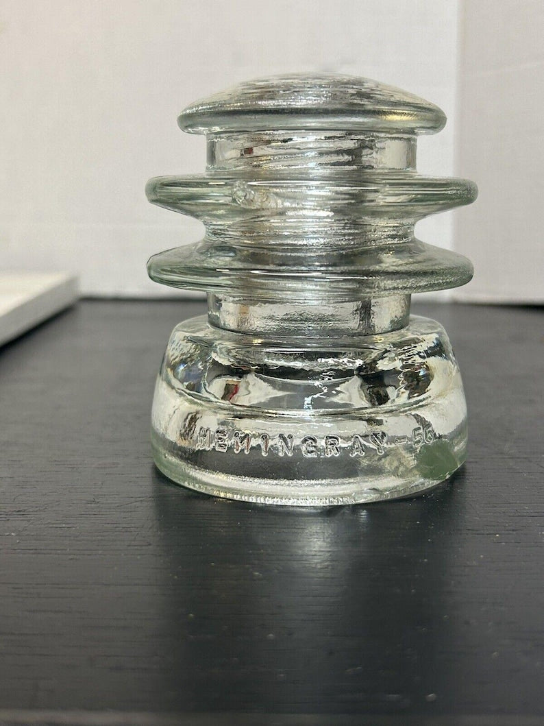 Antique Hemingray-56 Clear Glass Insulator CD 154 USA Telephone Line Glass Collectible image 2