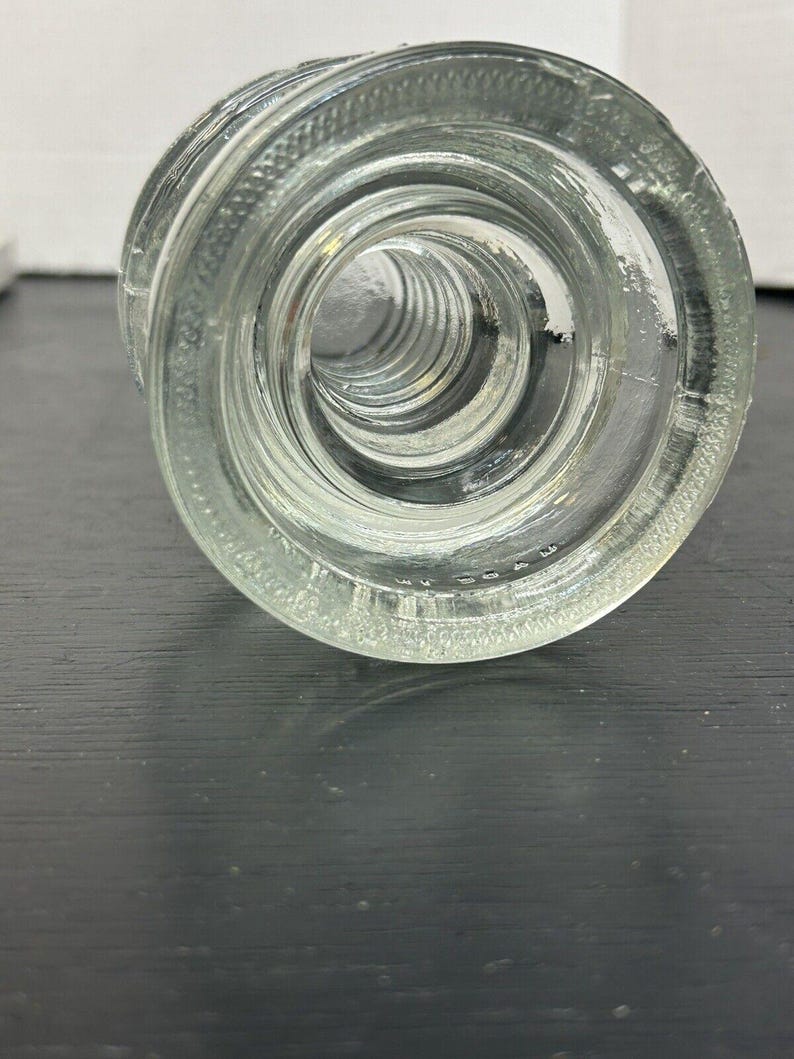 Antique Hemingray-56 Clear Glass Insulator CD 154 USA Telephone Line Glass Collectible image 4