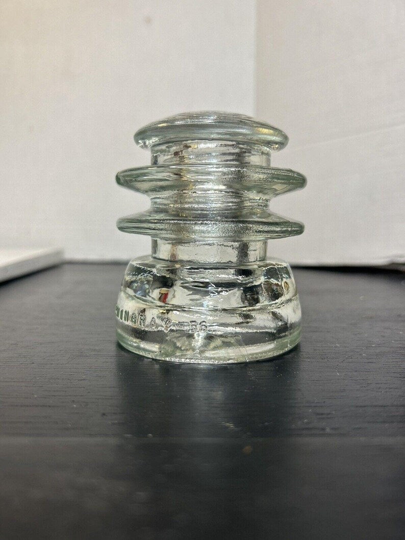 Antique Hemingray-56 Clear Glass Insulator CD 154 USA Telephone Line Glass Collectible image 7