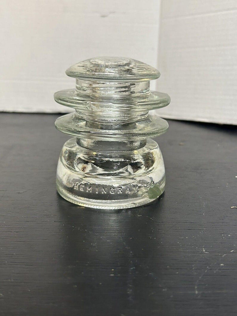 Antique Hemingray-56 Clear Glass Insulator CD 154 USA Telephone Line Glass Collectible image 10