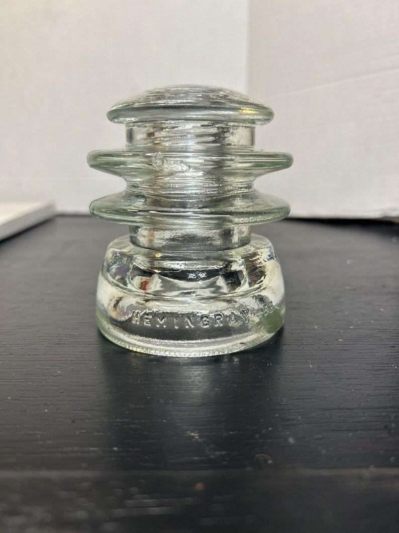 Antique Hemingray-56 Clear Glass Insulator CD 154 USA Telephone Line Glass Collectible image 3