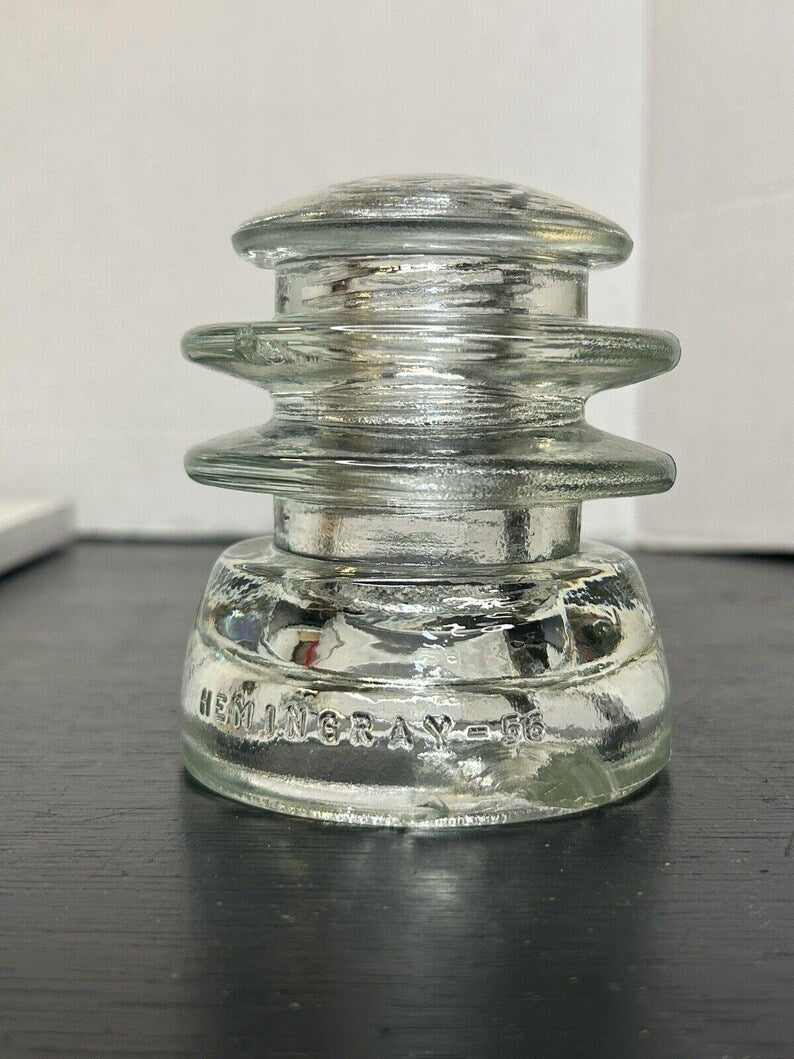 Antique Hemingray-56 Clear Glass Insulator CD 154 USA Telephone Line Glass Collectible image 5