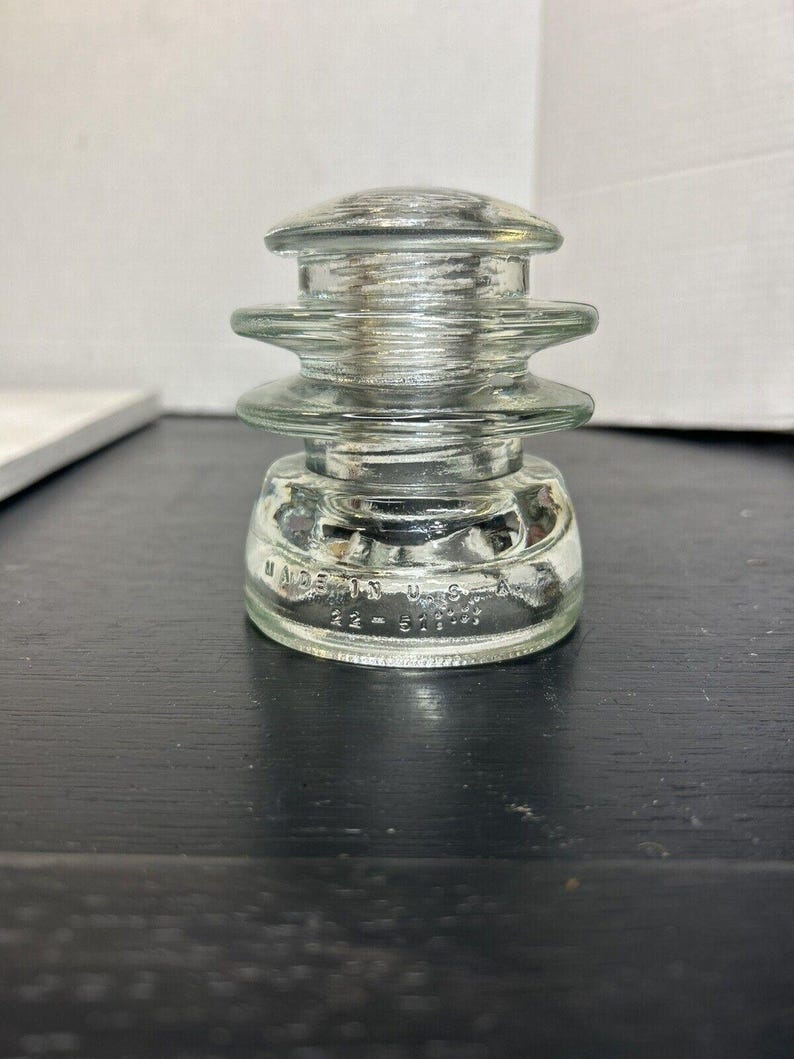 Antique Hemingray-56 Clear Glass Insulator CD 154 USA Telephone Line Glass Collectible image 6