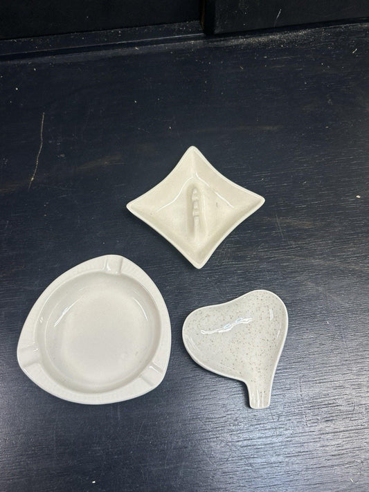 Vintage Red Wing Pottery Mid Century Ashtray and Trinket Dish Set