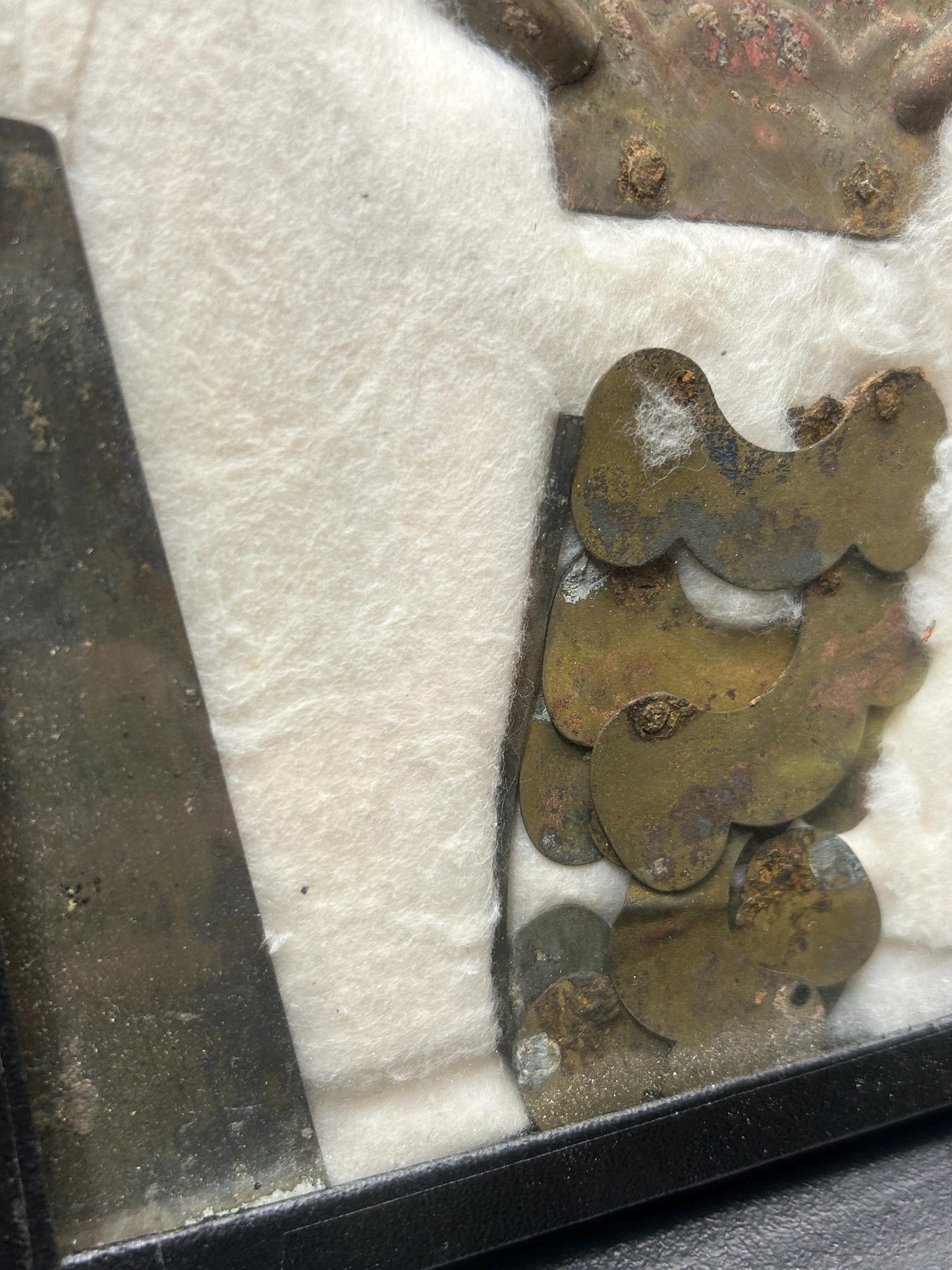 Civil War era copper relics collector display