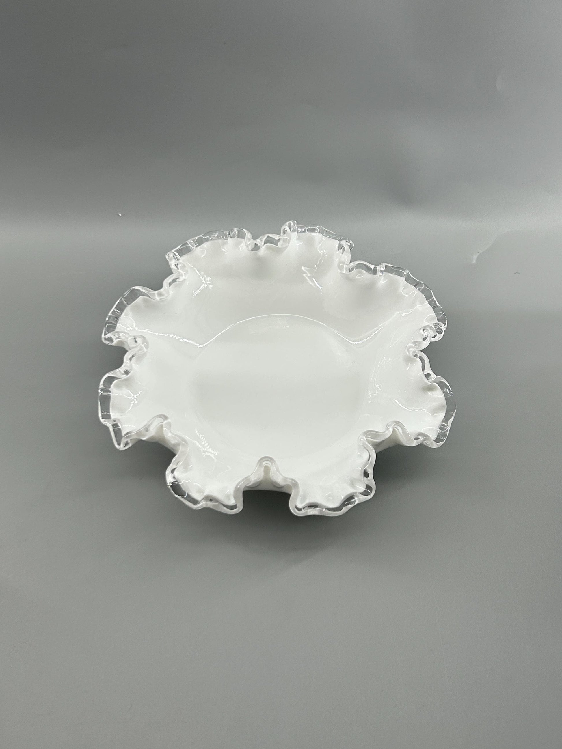 Fenton compote ruffled rim condition detail