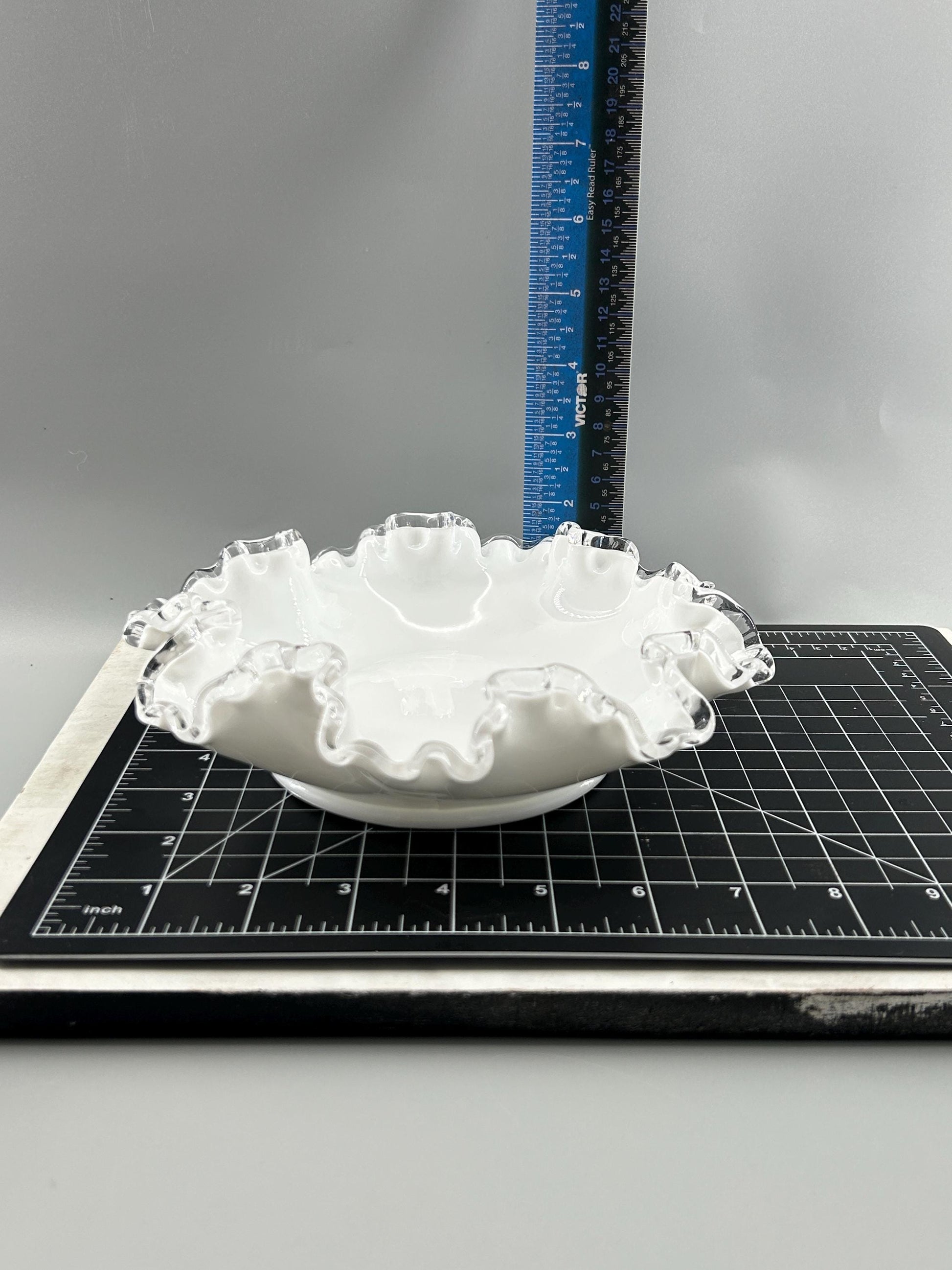 Fenton Silver Crest candy dish full profile