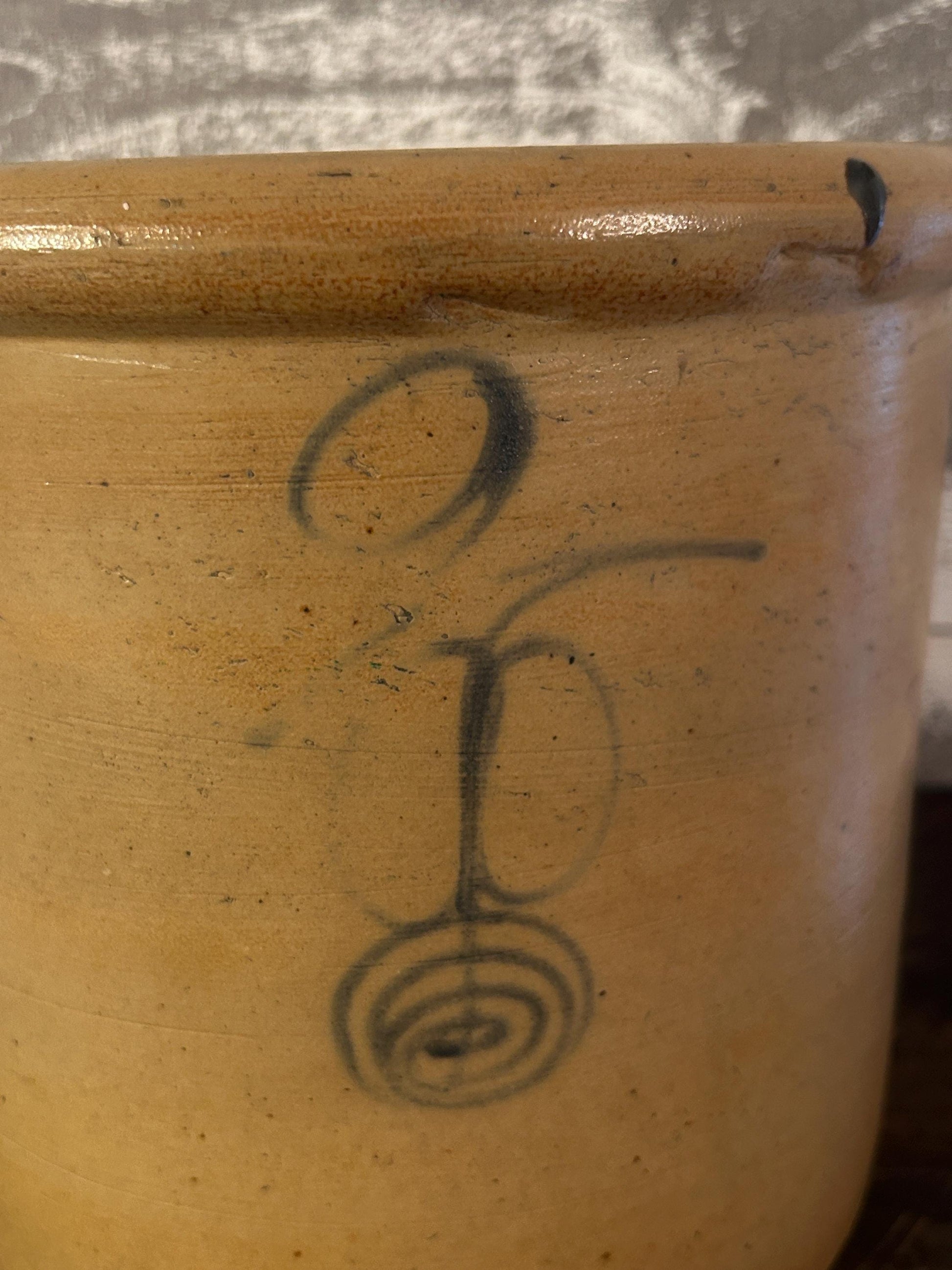 Antique Red Wing crock rim and interior
