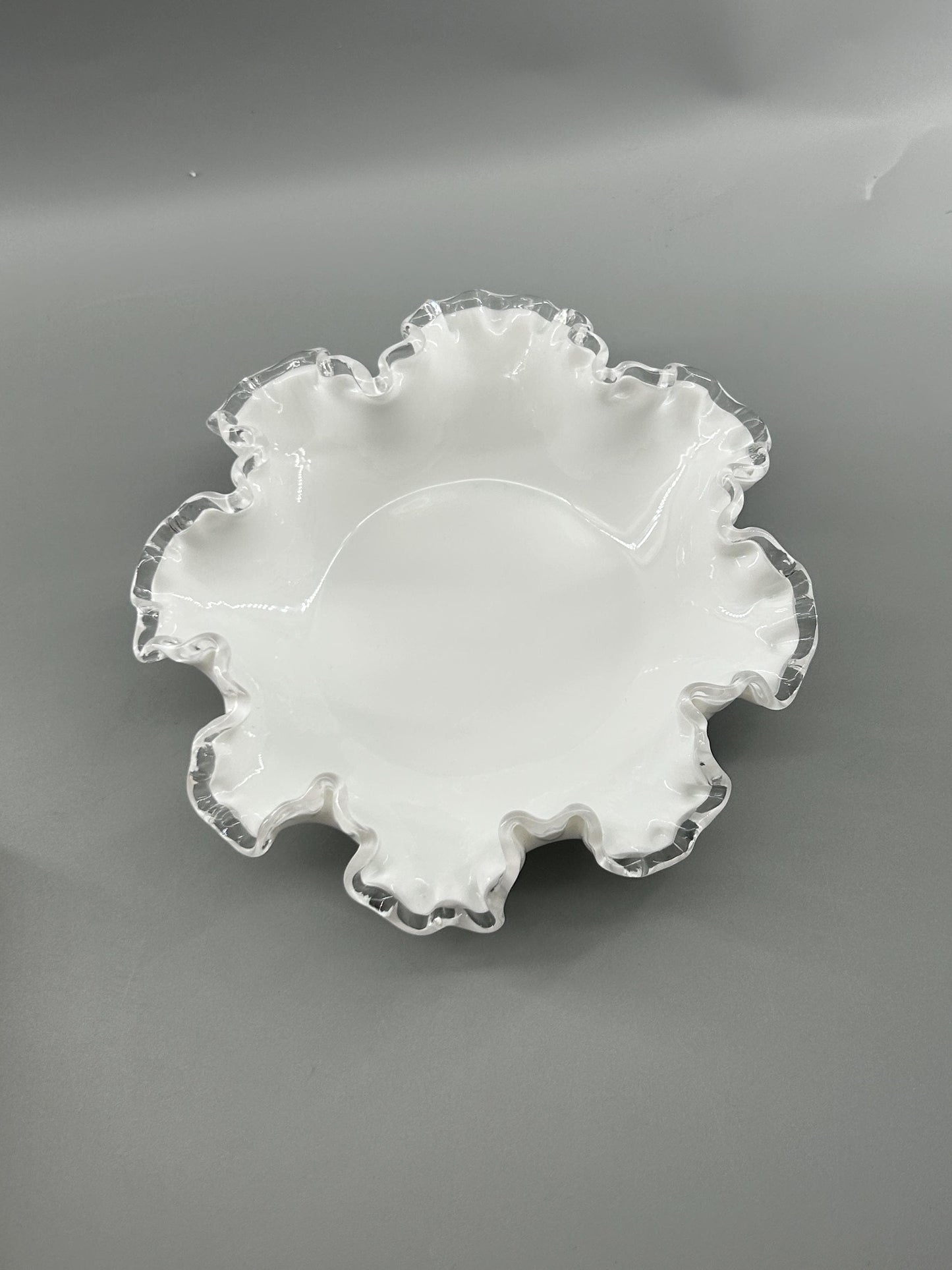 Fenton Silver Crest pedestal compote side view