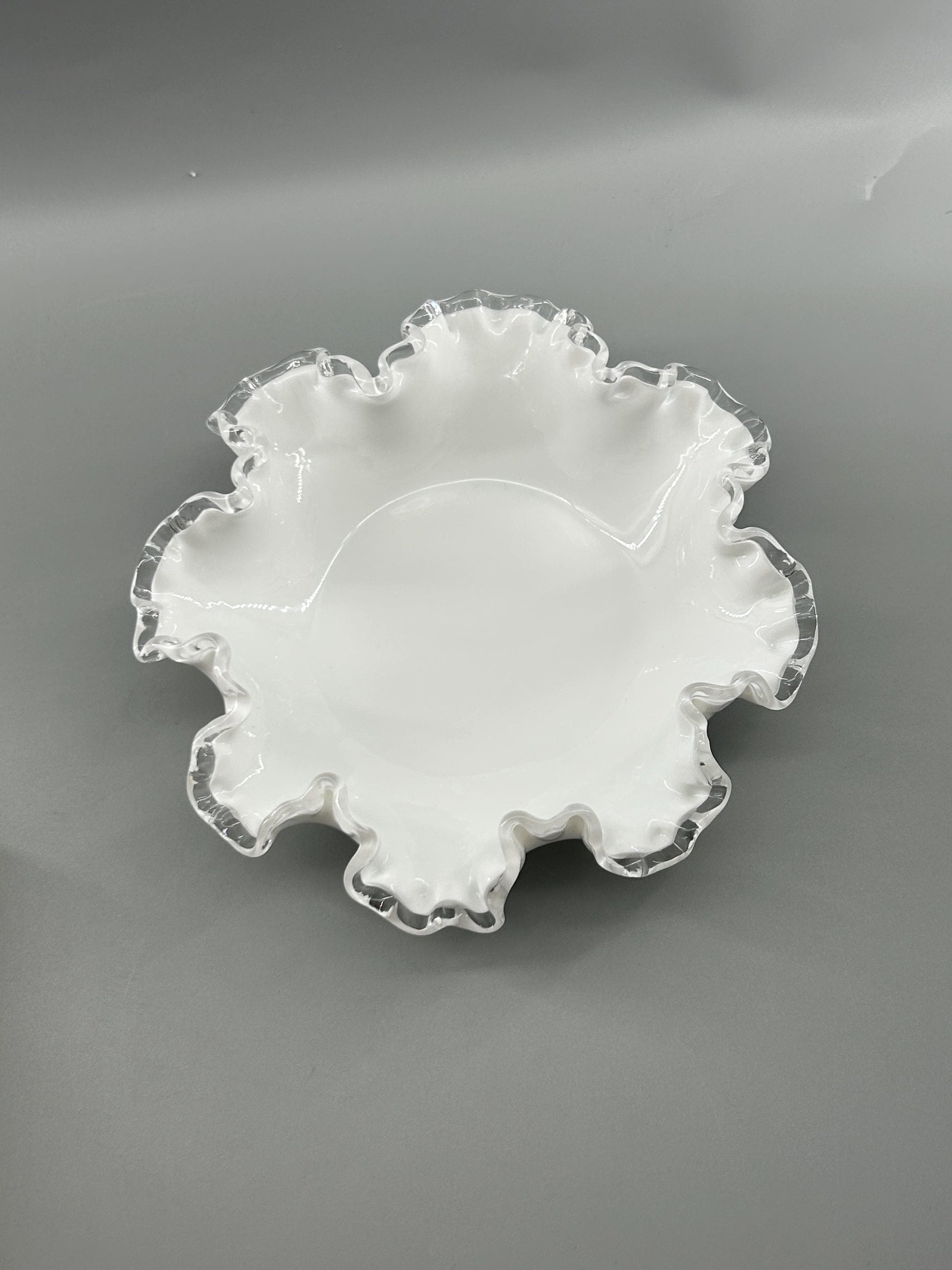 Fenton Silver Crest pedestal compote side view