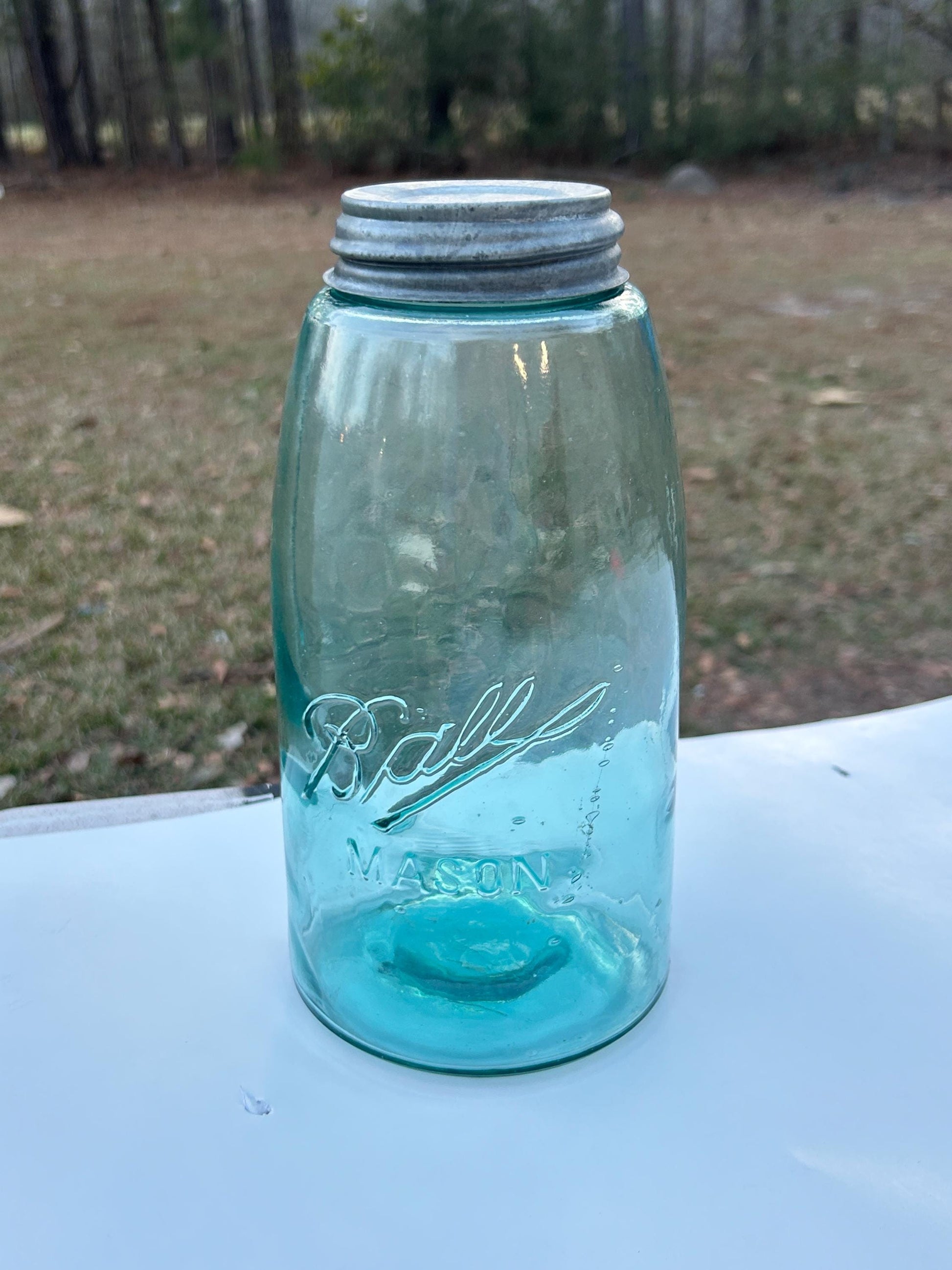 Aqua blue antique glass color and bubbles