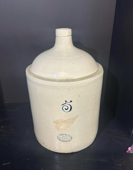 Red Wing shoulder jug front and two tone glaze