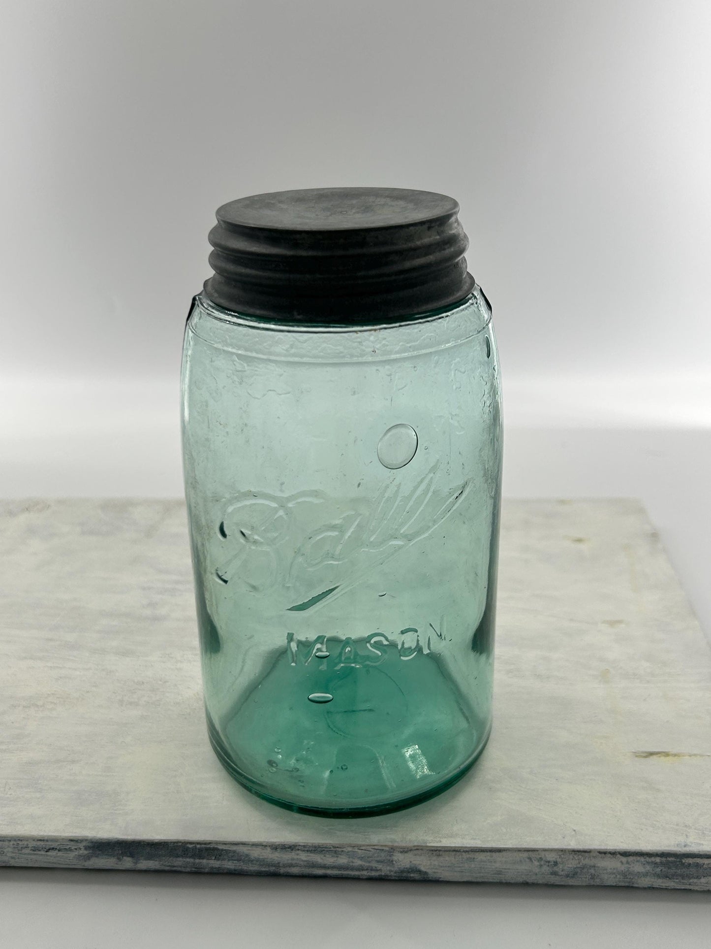 Antique Ball Triple-L MASON quart forest green fruit jar